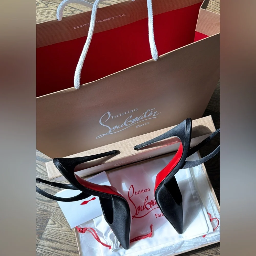 Christian Louboutin Black Kate Max O Sling - Picture 5 of 6